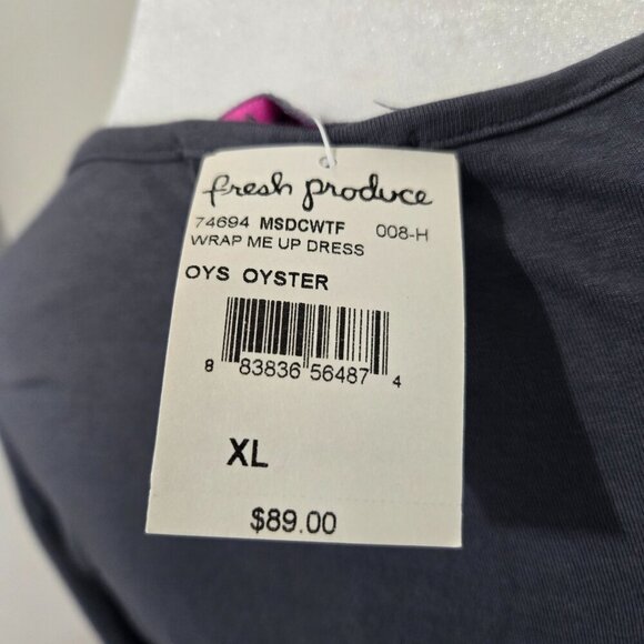 NWT Fresh Produce Midi Wrap Me Up Dress Oyster (med Gray) - Sz XL - Picture 6 of 11